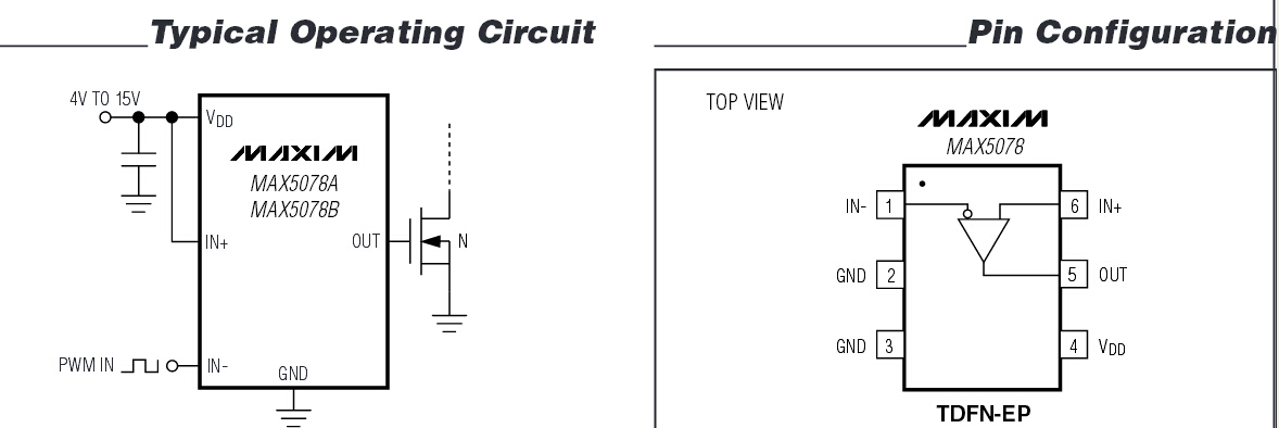 MAX5078 4A、20ns MOSFET驅(qū)動(dòng)器