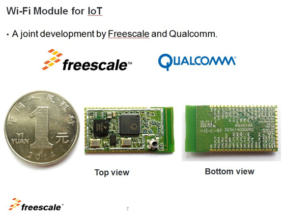  飛思卡爾和高通合作開發(fā)的WiFi模塊，預計在本月底或下個月初上市。