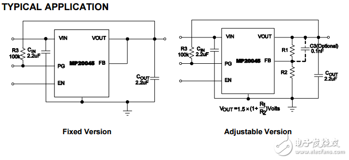 mp20045低噪聲1A線性穩(wěn)壓器