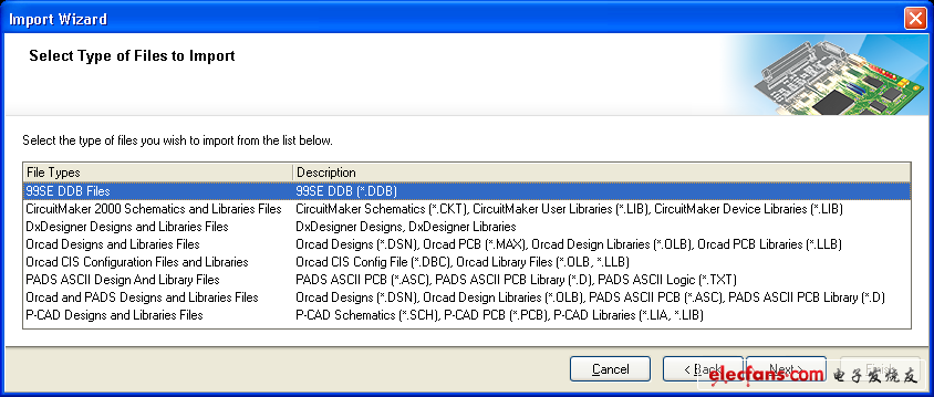利用導入向導工具支持多種設計工具格式
