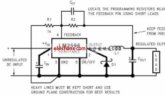 LM2596開(kāi)關(guān)穩(wěn)壓芯片應(yīng)用
