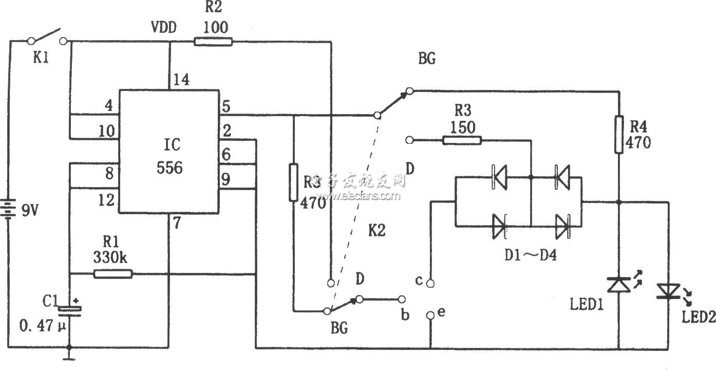 二極管、三極管在線快速測(cè)試器電路