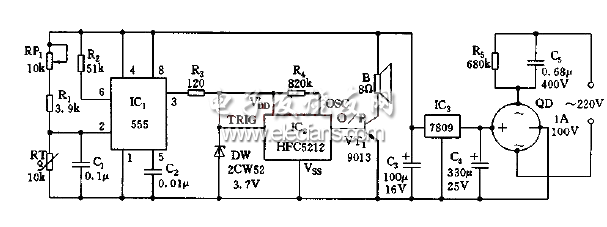 溫升上限檢測語言報(bào)叫電路
