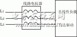 負(fù)載前加裝電抗器抑制諧波