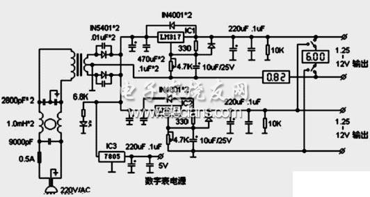 數(shù)字顯示電源電路