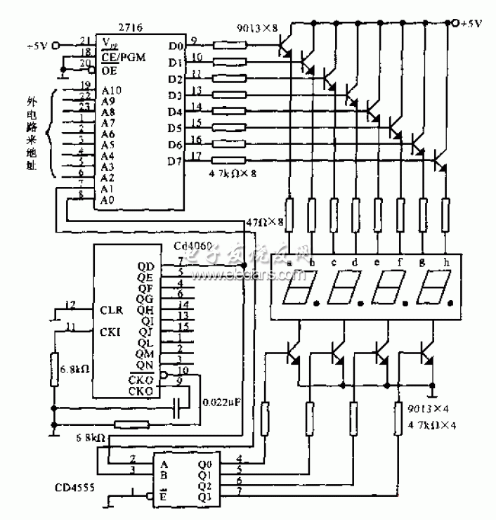 多用途EPROM數(shù)顯器原理圖