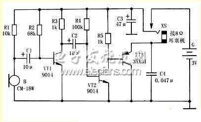 分立元件實現(xiàn)耳聾助聽器電路