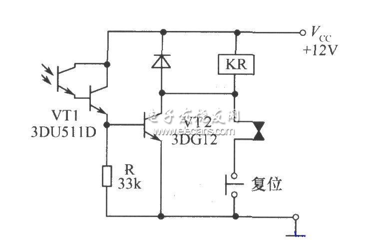 帶自鎖功能的光控繼電器開(kāi)關(guān)電路圖