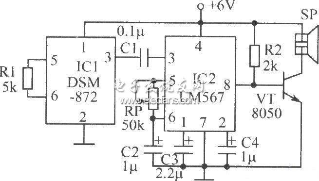 斷路、短路防盜報警器電路圖