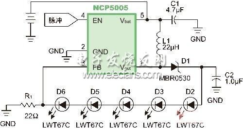 基于NCP5005的電感式LED驅(qū)動(dòng)電路