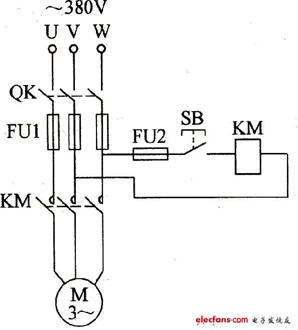 三相異步電動機(jī)點動控制電路