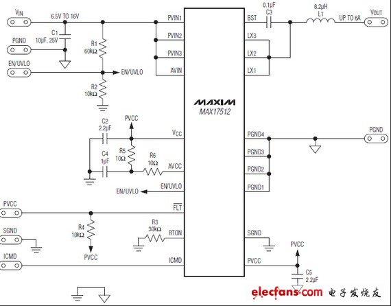 MAX17512高速,恒定接通時間谷值電流調(diào)節(jié)器