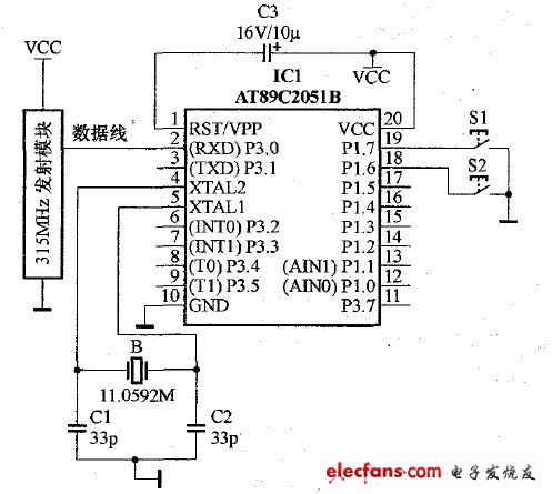 圖1 發(fā)送端電路圖