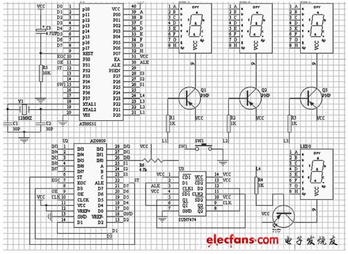 多氣體檢測(cè)系統(tǒng)電路