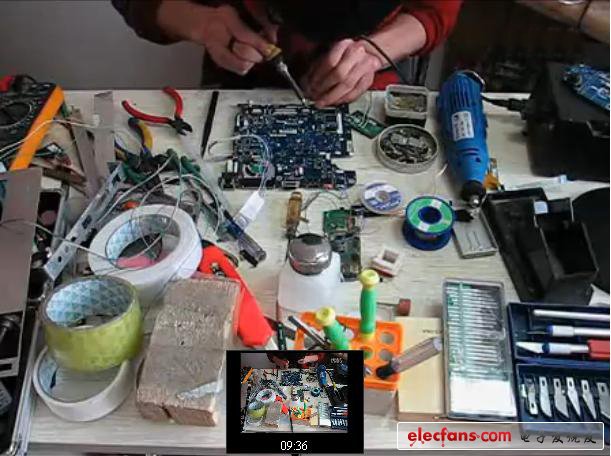 一個個器件都是親自動手焊上去的，烙鐵，松香，吸錫器，專業(yè)班子