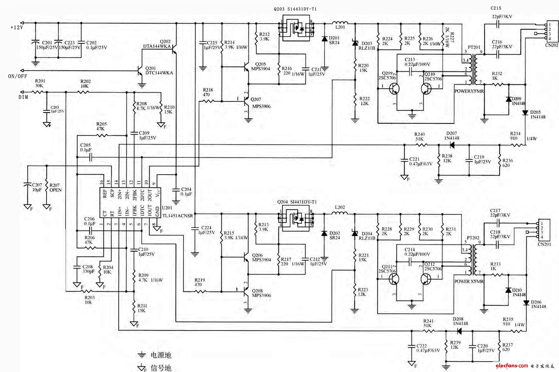 TL1451與Royer驅(qū)動(dòng)電路構(gòu)成的高壓板電路