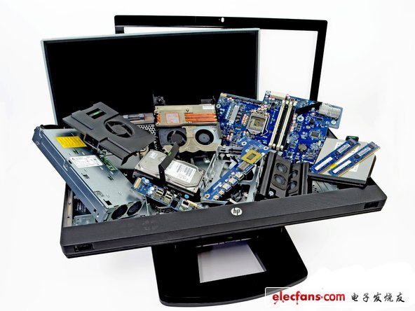 惠普一體式電腦拆解全家福。