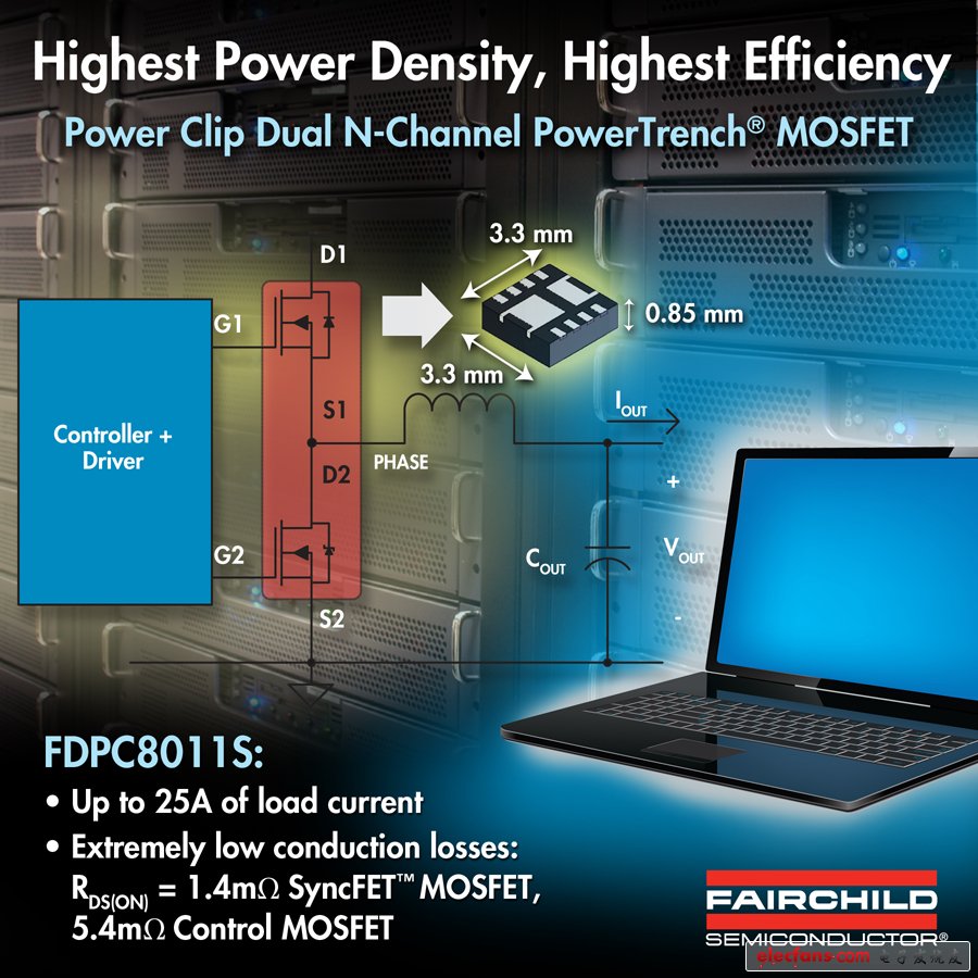 飛兆推低側(cè)高雙功率芯片非對稱N溝道模塊