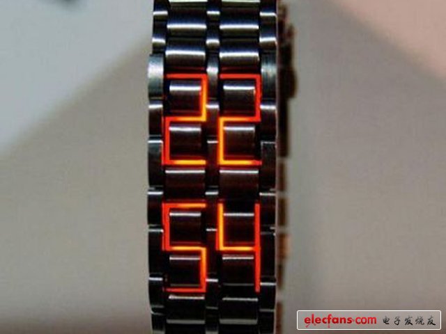另類手表：你并沒有看錯，這的確是一款手表。它巧妙的利用了表鏈的結構，將LED隱藏在了表鏈的縫隙中，通過這種方式來顯示時間