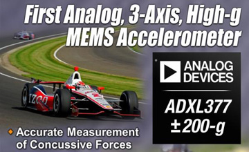 ADI推出業(yè)界首款商用三軸加速度計(jì) 精確測量沖擊力