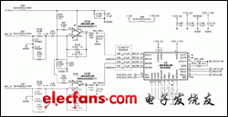 圖5. 兩路麥克風(fēng)的放大器電路。