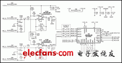 圖3. 四路麥克風(fēng)的放大器電路。