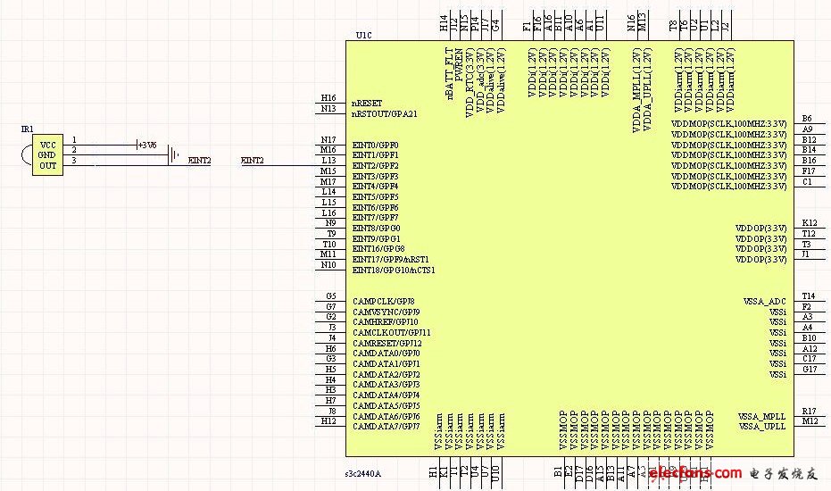圖3 紅外信號(hào)接收電路原理圖