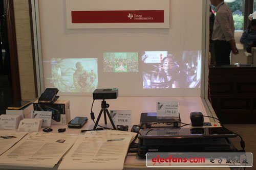 廣景科技展臺——基于DLP Pico技術(shù)的微投影方案在消費(fèi)領(lǐng)域，尤其智能移動設(shè)備上的應(yīng)用不容小覷，廣景科技正式看中了該市場潛力