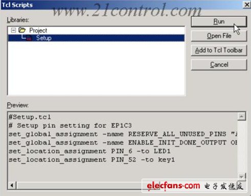 選中剛才編輯的Script文件：Setup，并點擊Run