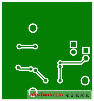 圖6. 兩層板布線(底層)，器件為T(mén)SSOP封裝