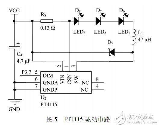 驅(qū)動(dòng)該電路如圖5 所示