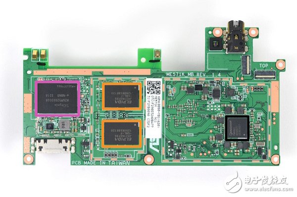 主要元器件大集合，這個是反面，包括爾必達J4216EFBG 512MB內(nèi)存