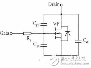 MOSFET的動(dòng)態(tài)模型如下圖所示。