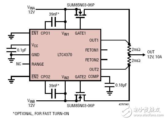 12V、10A負載均分電路圖