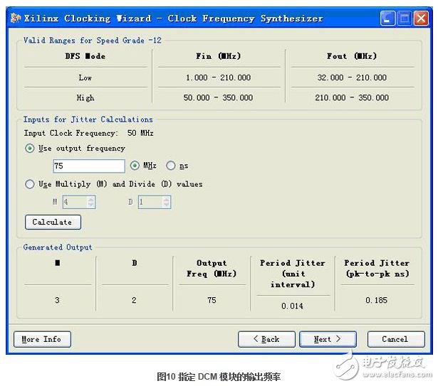 點(diǎn)擊“Next”，進(jìn)入時(shí)鐘頻率配置窗口，如圖10所示