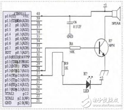 圖5 聲光報(bào)警電路圖