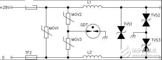 直流電源防雷電子電路設計圖