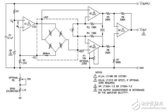 新型壓力傳感器信號調(diào)節(jié)電路設(shè)計圖