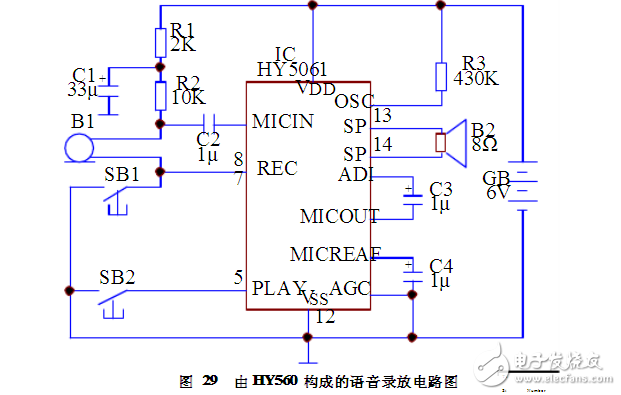 由HY560構(gòu)成的語音錄放電路模塊設(shè)計