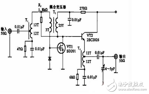 負反饋式的寬帶放大電路圖模塊設(shè)計