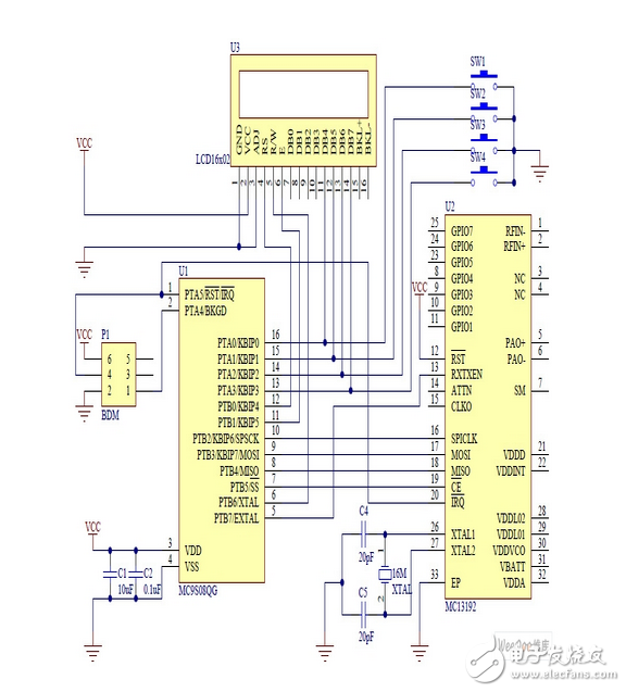 基于MC9S08QG8低端微控制器的藍(lán)牙無(wú)線(xiàn)控制電路設(shè)計(jì)