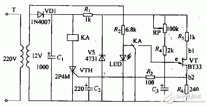 JS20單結(jié)晶體管時間繼電器電路設(shè)計