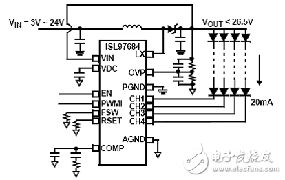 基于ISL97684顯示LED電源背光驅(qū)動電路設(shè)計(jì)