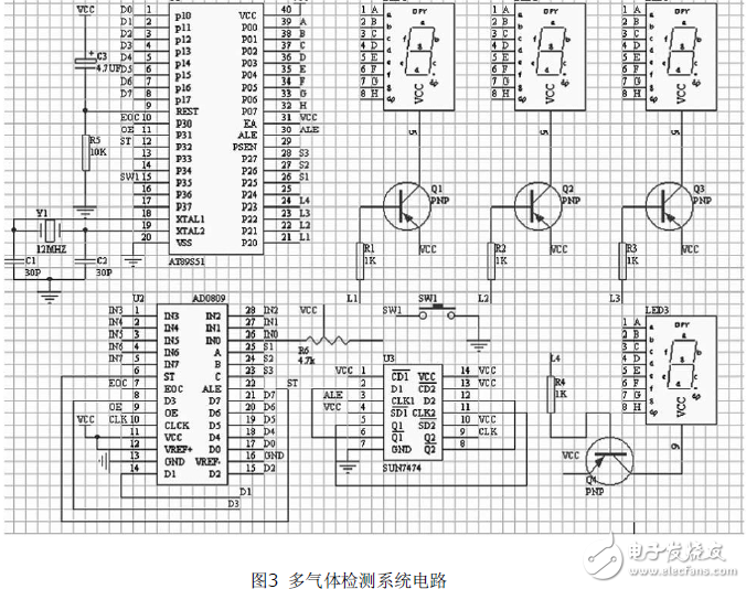 采用AT89C51多氣體檢測系統(tǒng)電路設(shè)計