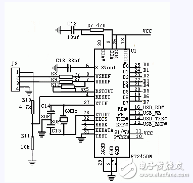 FT245BM與FPGA的USB接口電路設(shè)計