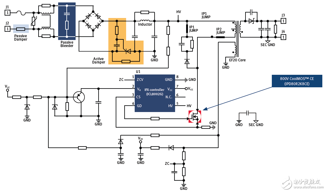 11W LED 球泡燈驅(qū)動器原理圖