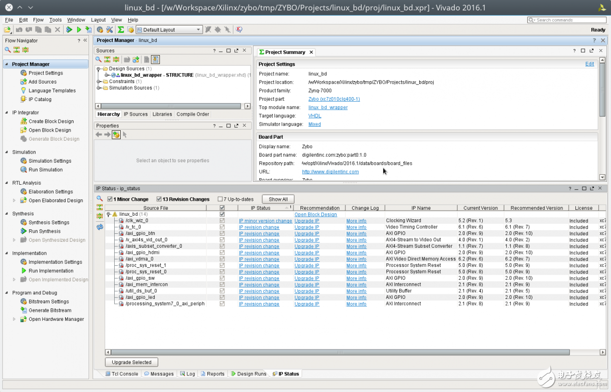 Zybo Board 開發(fā)記錄: 升級(jí)Digilent提供的設(shè)計(jì)檔