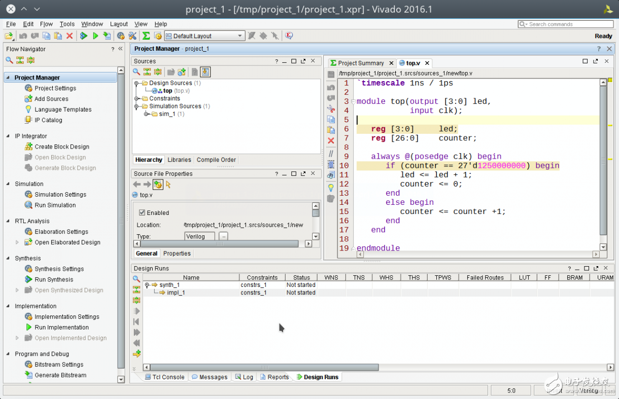 Zybo Board 開(kāi)發(fā)記錄： 透過(guò)可程序邏輯控制LED閃爍