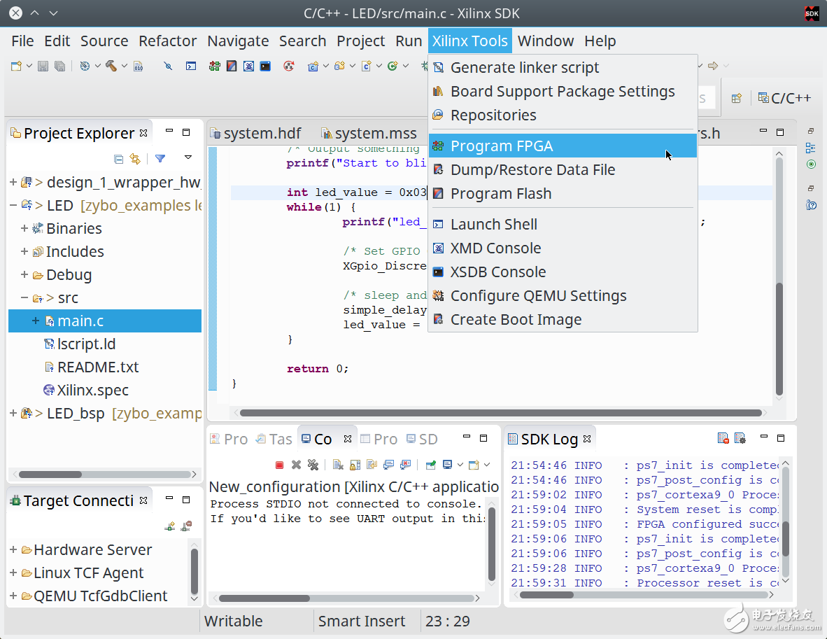 Zybo Board 開(kāi)發(fā)記錄: Zynq與LED閃爍控制