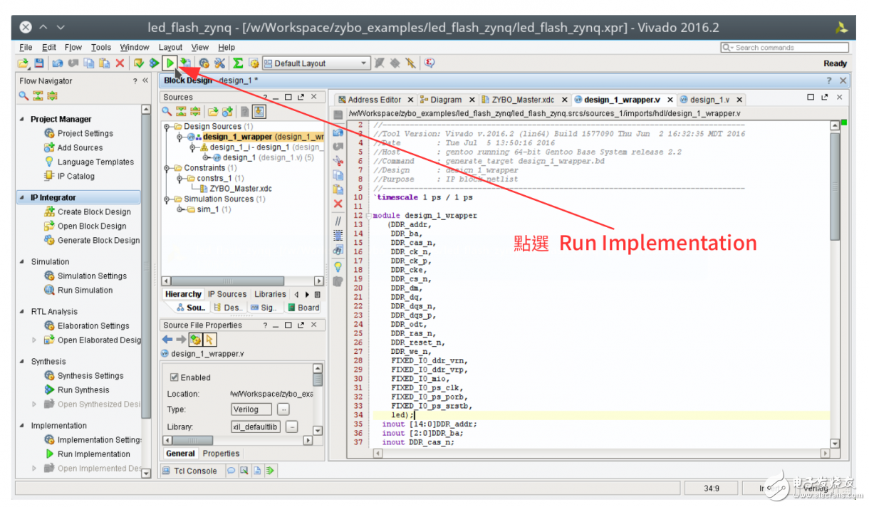 Zybo Board 開(kāi)發(fā)記錄: Zynq與LED閃爍控制